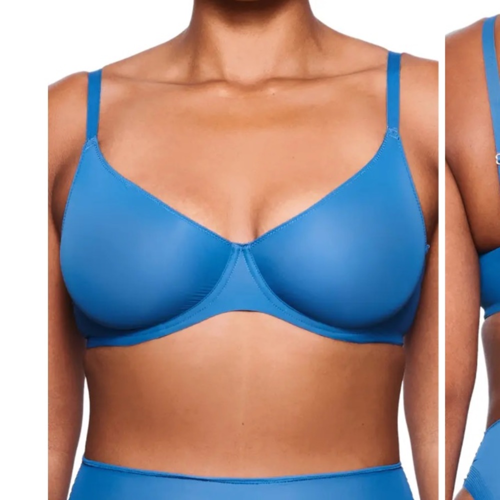 SKIMS jelly sheer underwire bra 36A ocean color EUC